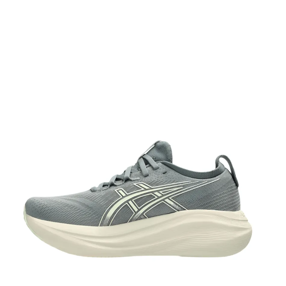 Dry Surface Running ASICS Women's GEL-NIMBUS 27 Running Shoes in Monument Blue/Whisper Green AW25