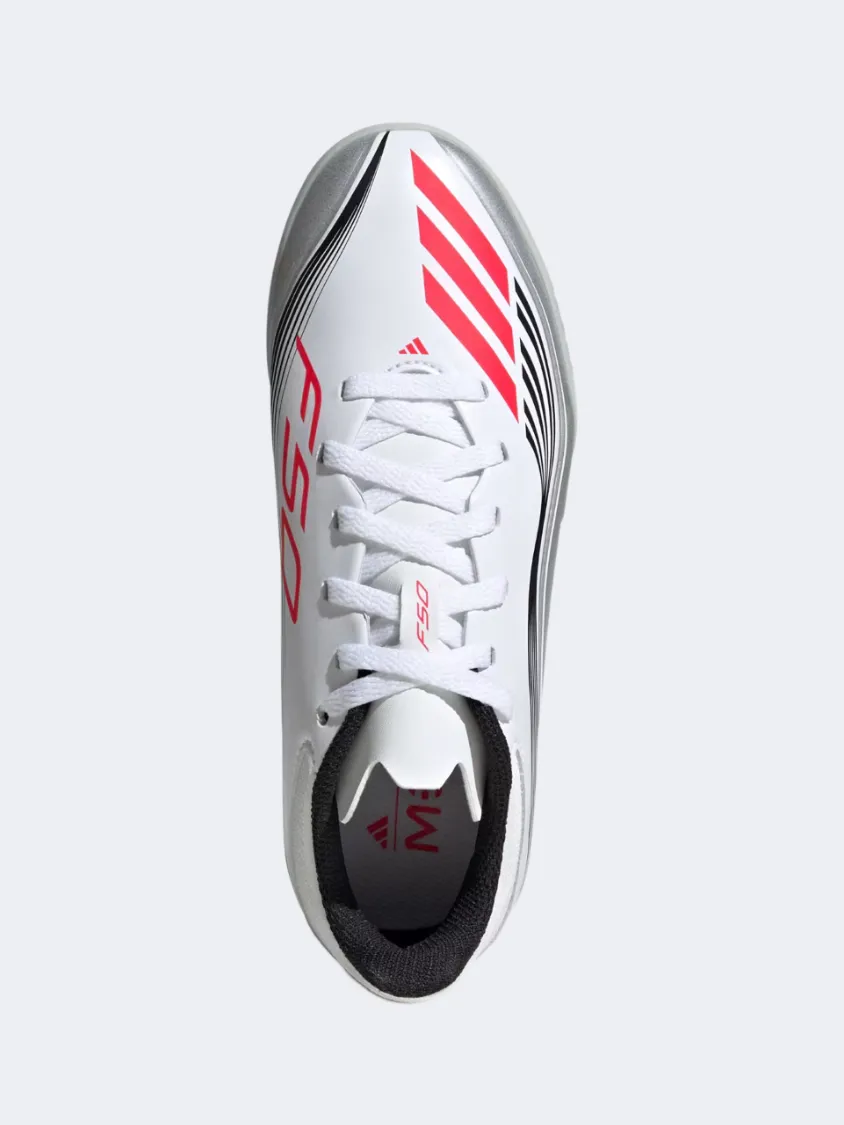 Adidas F50 Messi League Turf Kids Football Shoes White/Red/Silver Field Master