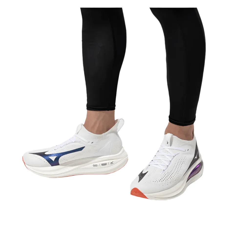 Mizuno Men's Neo Vista 2 Running Shoes in White/White/Iris Bloom AW25 court shoes smooth - surface - slipperiness shoes
