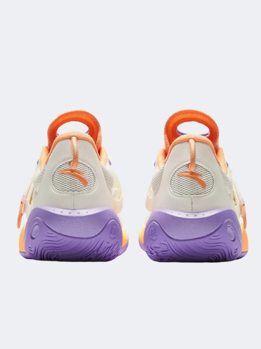 Anta Splash 6 Men Basketball Shoes Beige/Orange Enhanced Durability Features Stable Land Platform