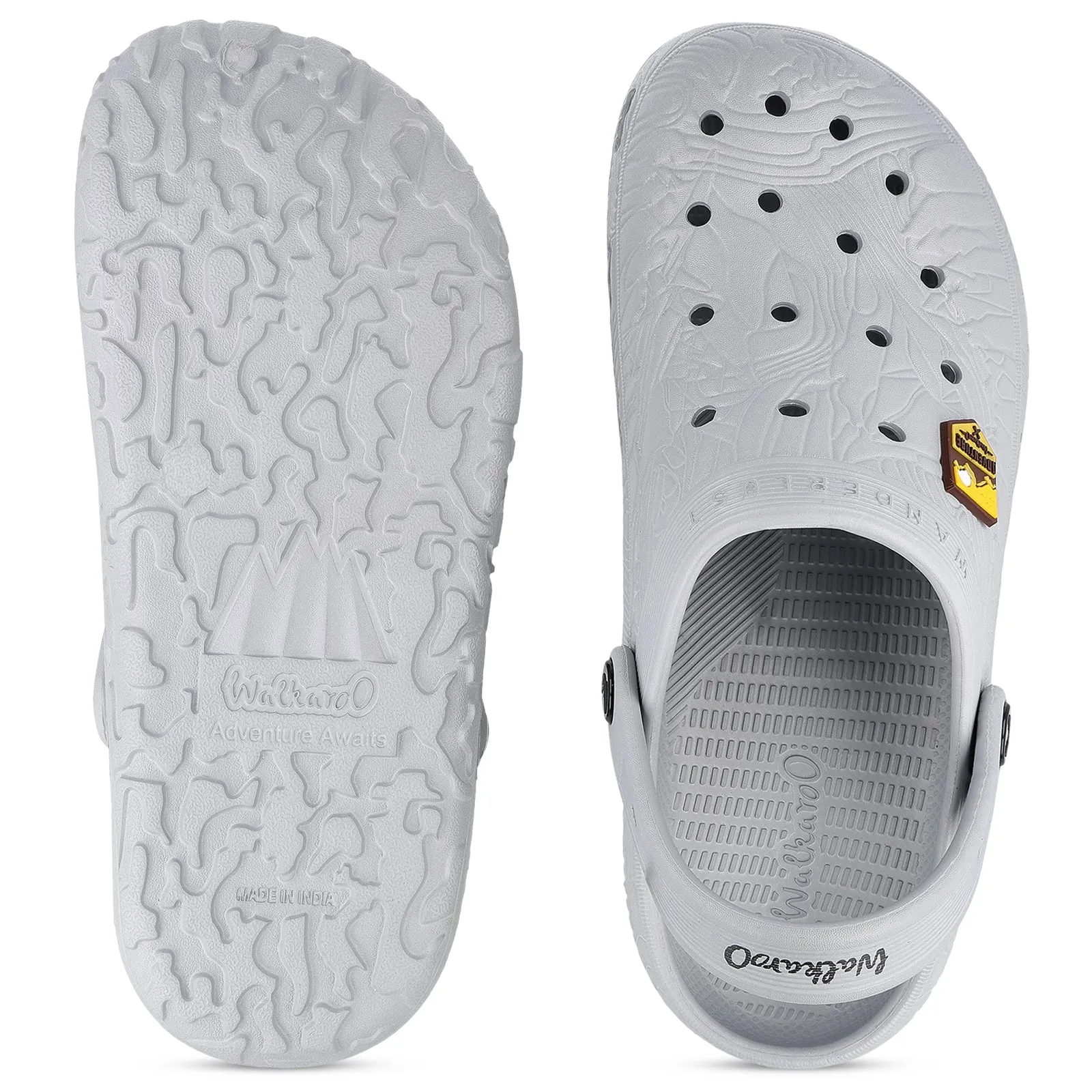 Men's Clogs  - WC8801 Light Grey Open Steps Toe Thong