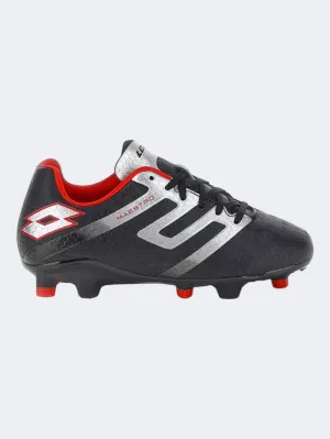 Lotto Maestro 700 Fg Jr Kids Football Shoes Black/Silver/Red Performance Zone Elite Game