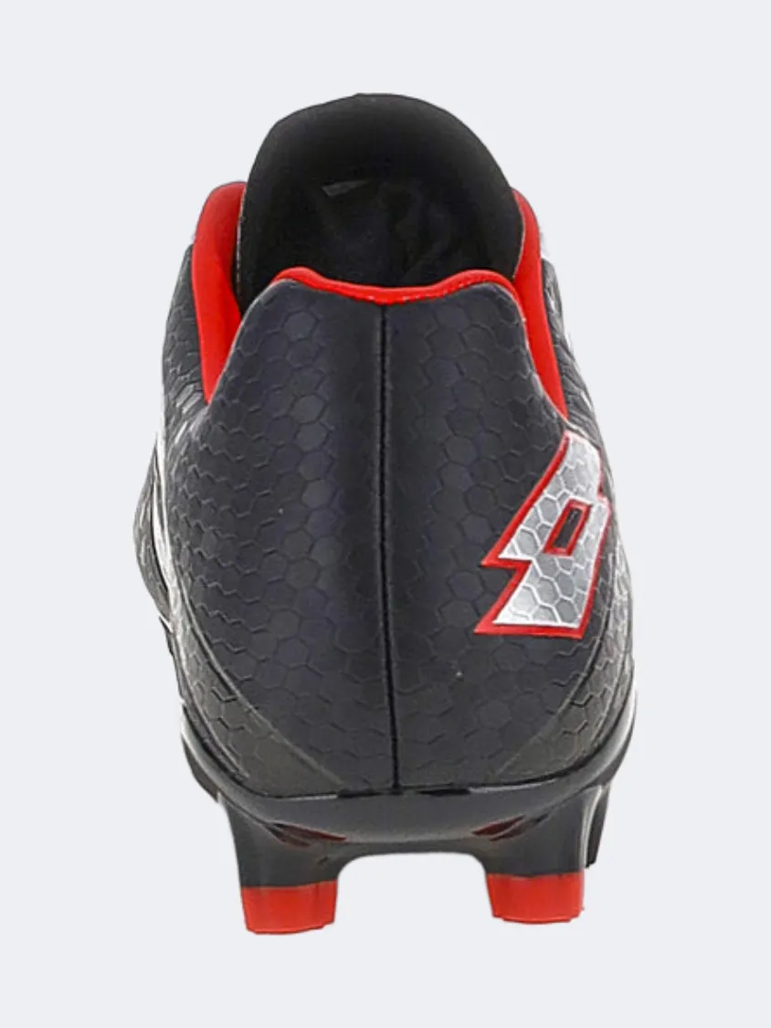 Lotto Maestro 700 Fg Jr Kids Football Shoes Black/Silver/Red High Performance Push Zone