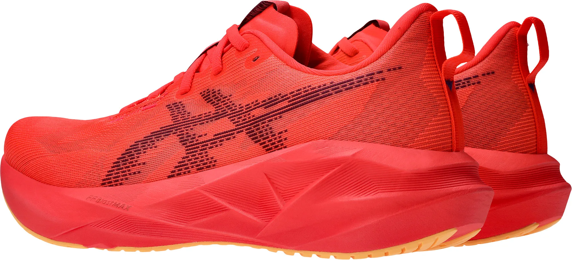 Foot Glow Mid Top Asics NovaBlast 5 Mens Running Shoes - Red