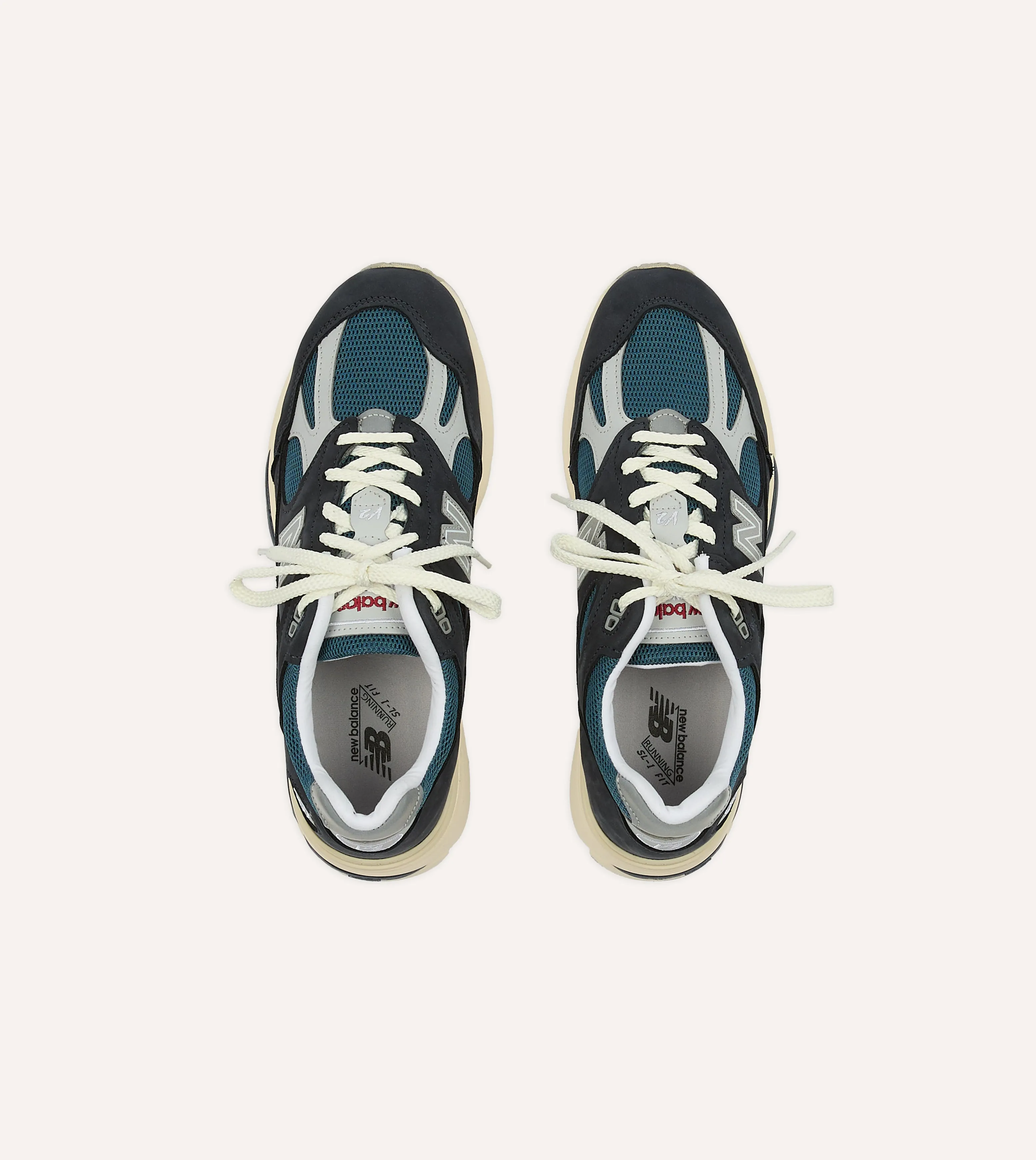 New Balance Navy 'Vintage Sport' Made in UK 991v2 Trainers Smooth Soles