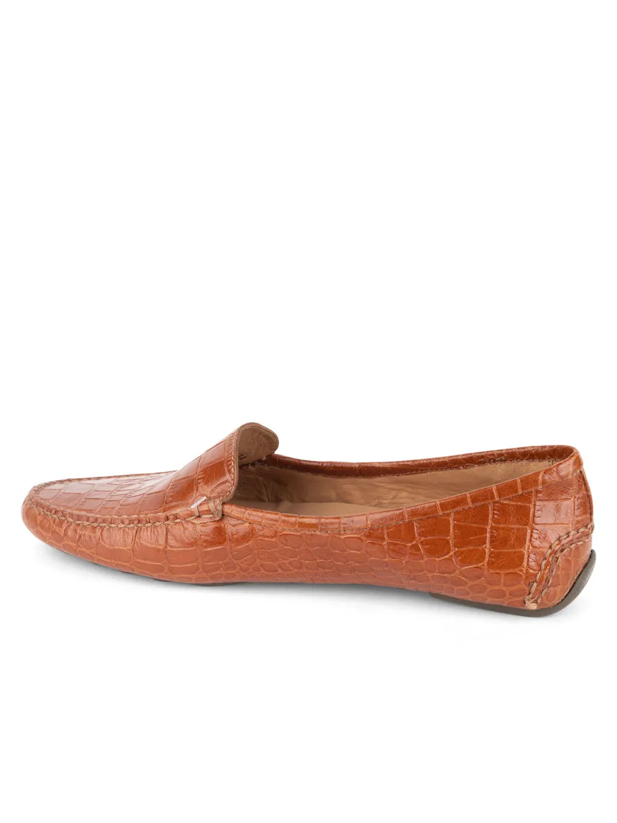 Jillian Driving Moccasin in Crocodile Satin Glow
