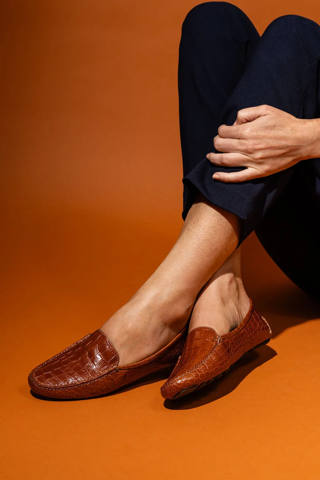 Jillian Driving Moccasin in Crocodile Flexible Fit Active People Wind Safe