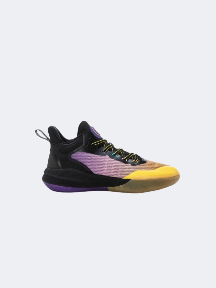 Erke Men Basketball Shoes Dark Purple/Black Lightweight Sole
