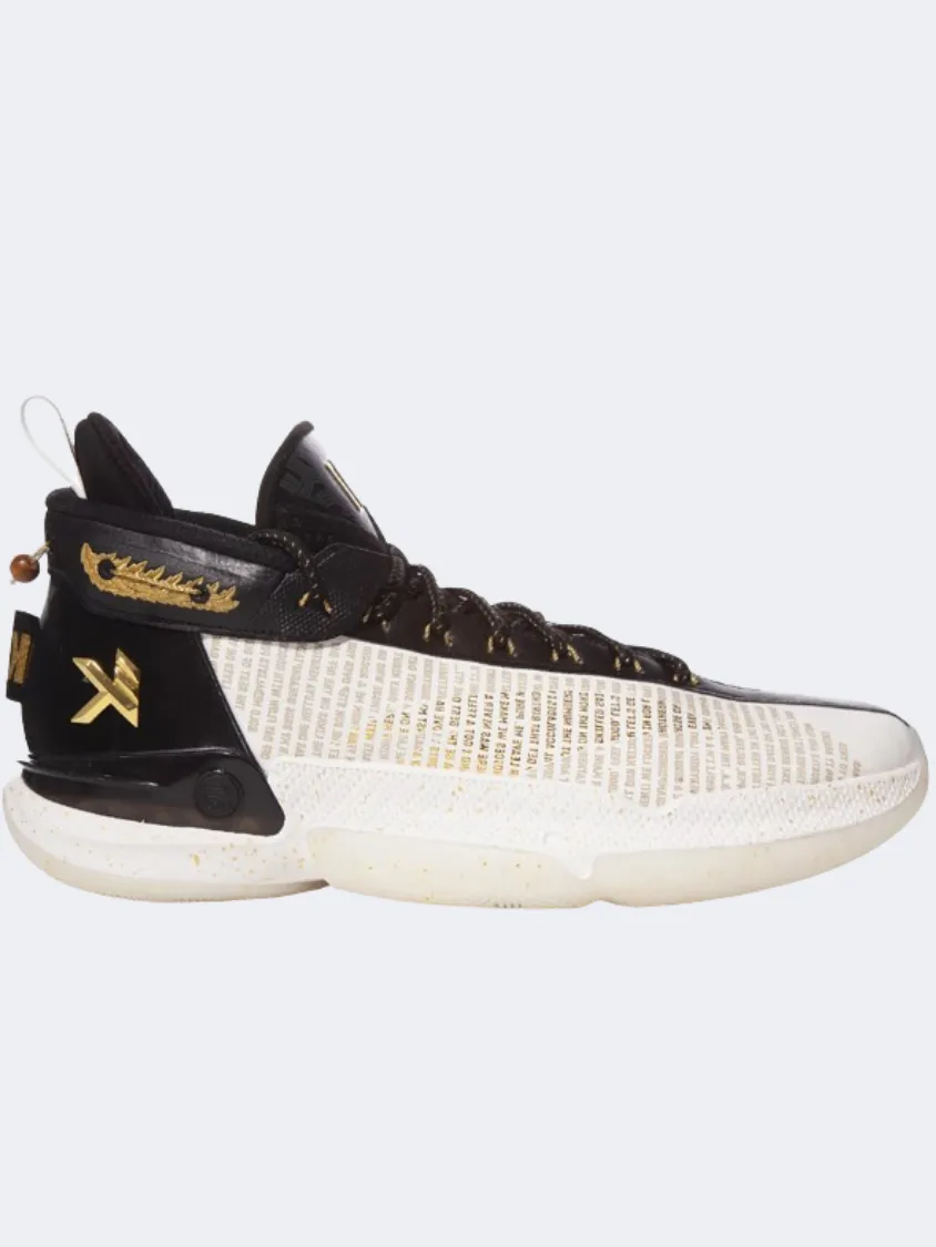 Compressive Response Proprioceptive Design Anta Klay Thompson Kt9 Men Basketball Shoes White/Black/Gold