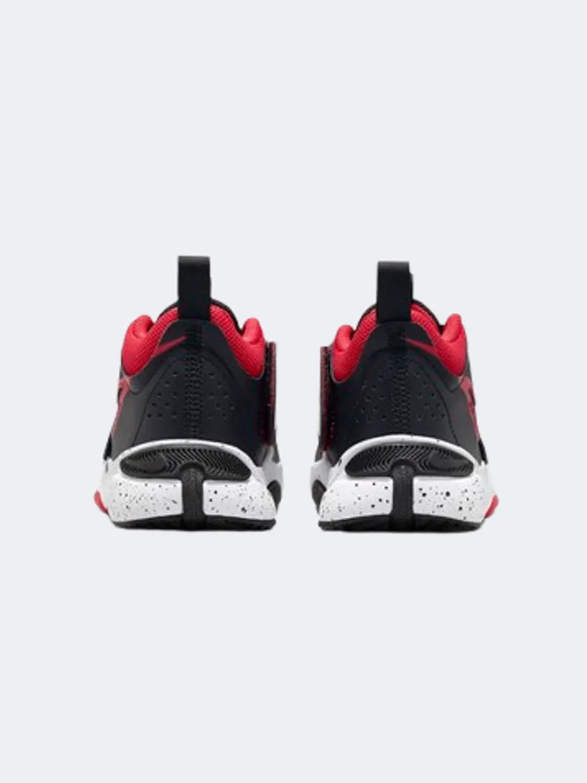 Nike Team Hustle D 11 Boys Basketball Shoes Black/White/Red Tech Core