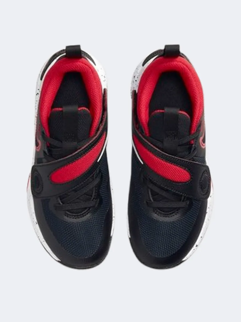 Nike Team Hustle D 11 Boys Basketball Shoes Black/White/Red Strong Cushioning Power Bounce
