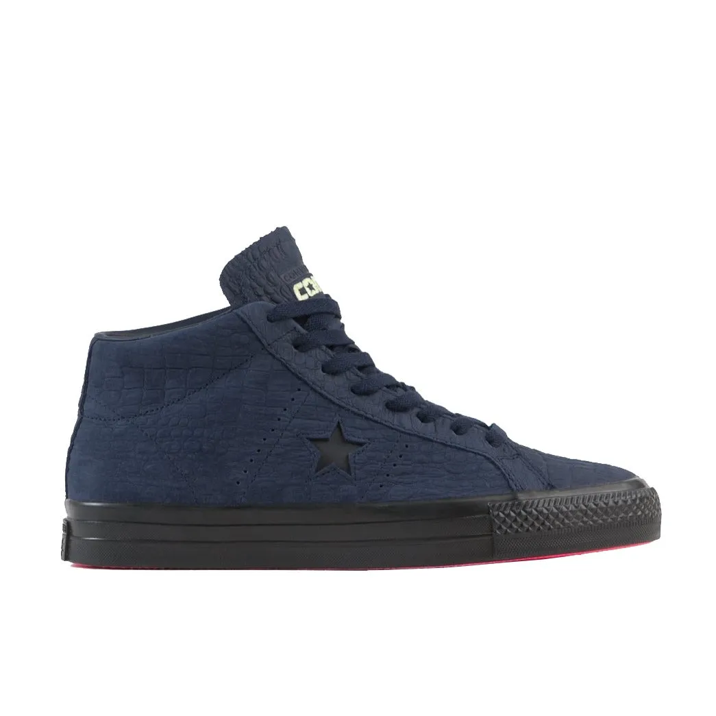 Free Ride Comfortable Fitment Converse One Star Pro Mid Shoes - Obsidian/Hyper Pink/Black