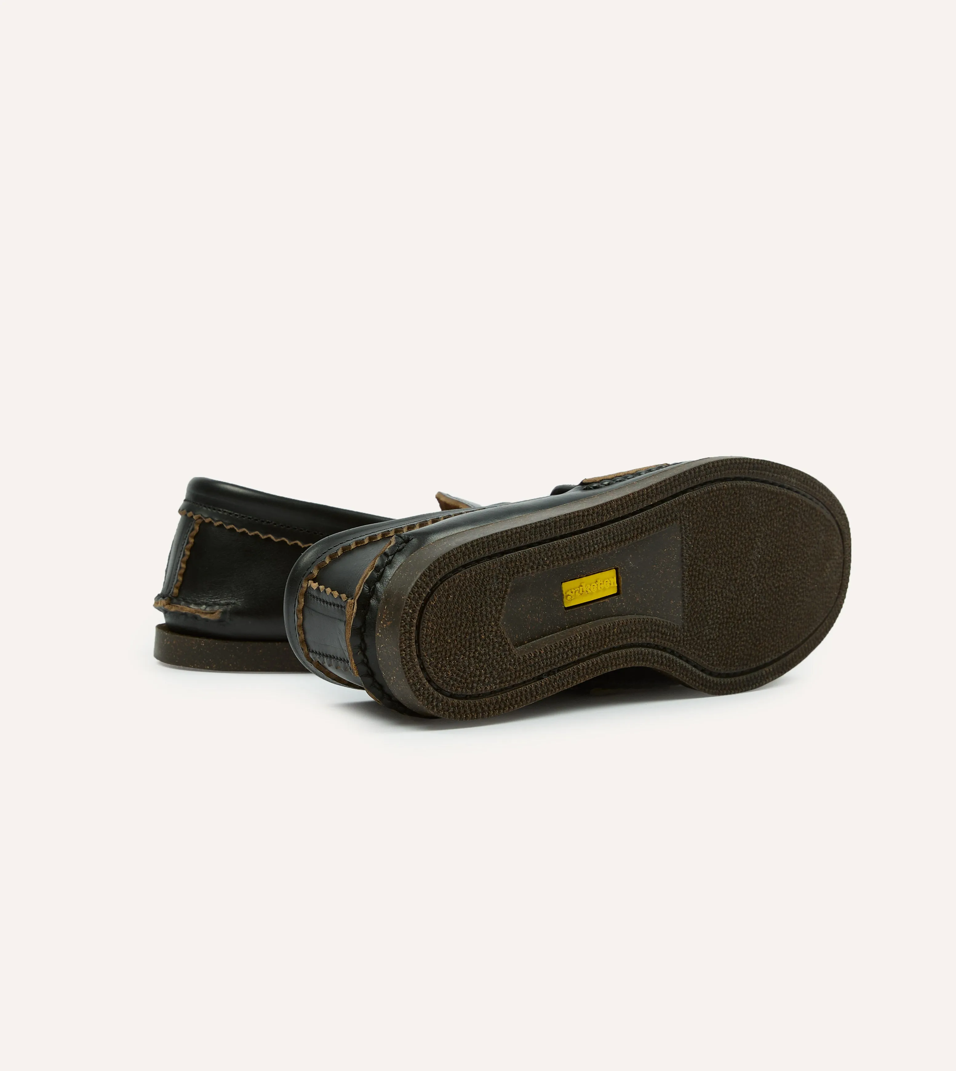 Yuketen Black Leather Bit Loafer with Camp Sole Non Slip Standing Workers