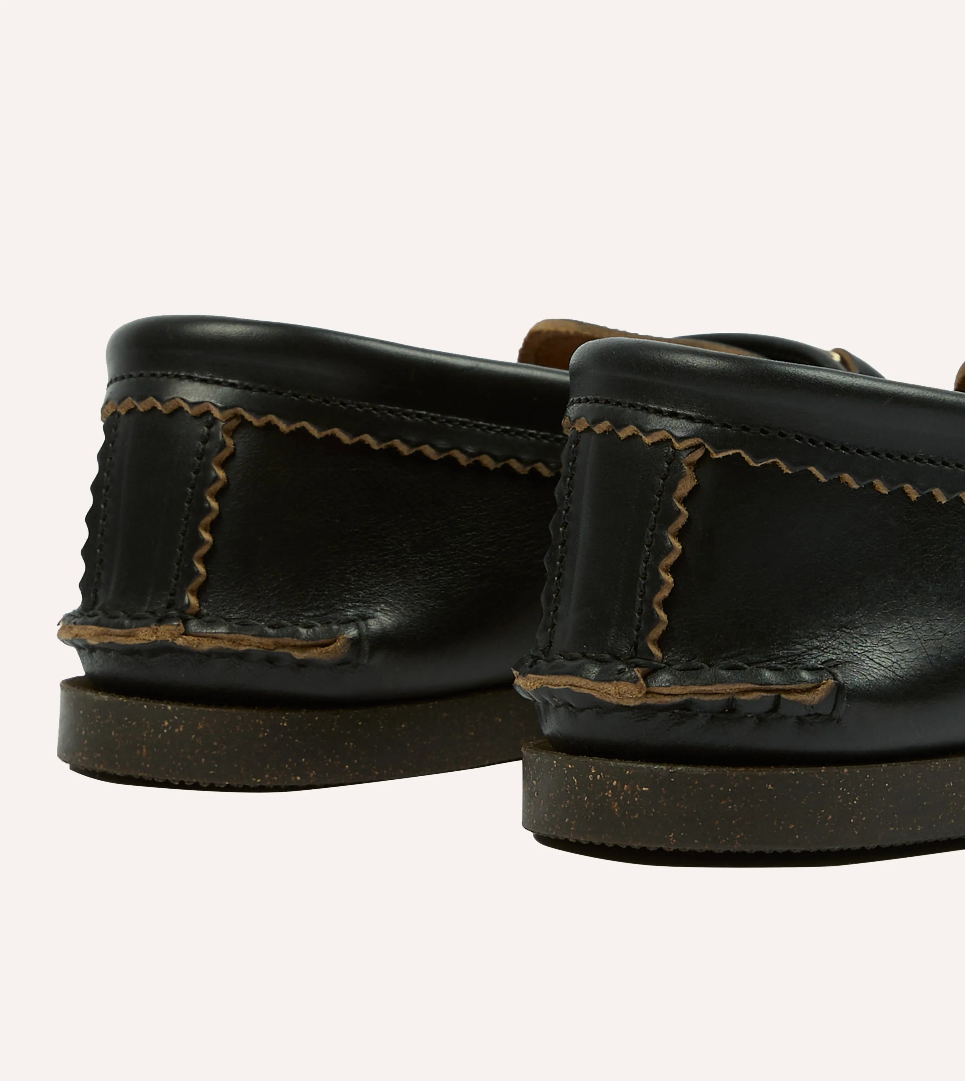 heel cup Slip On Yuketen Black Leather Bit Loafer with Camp Sole