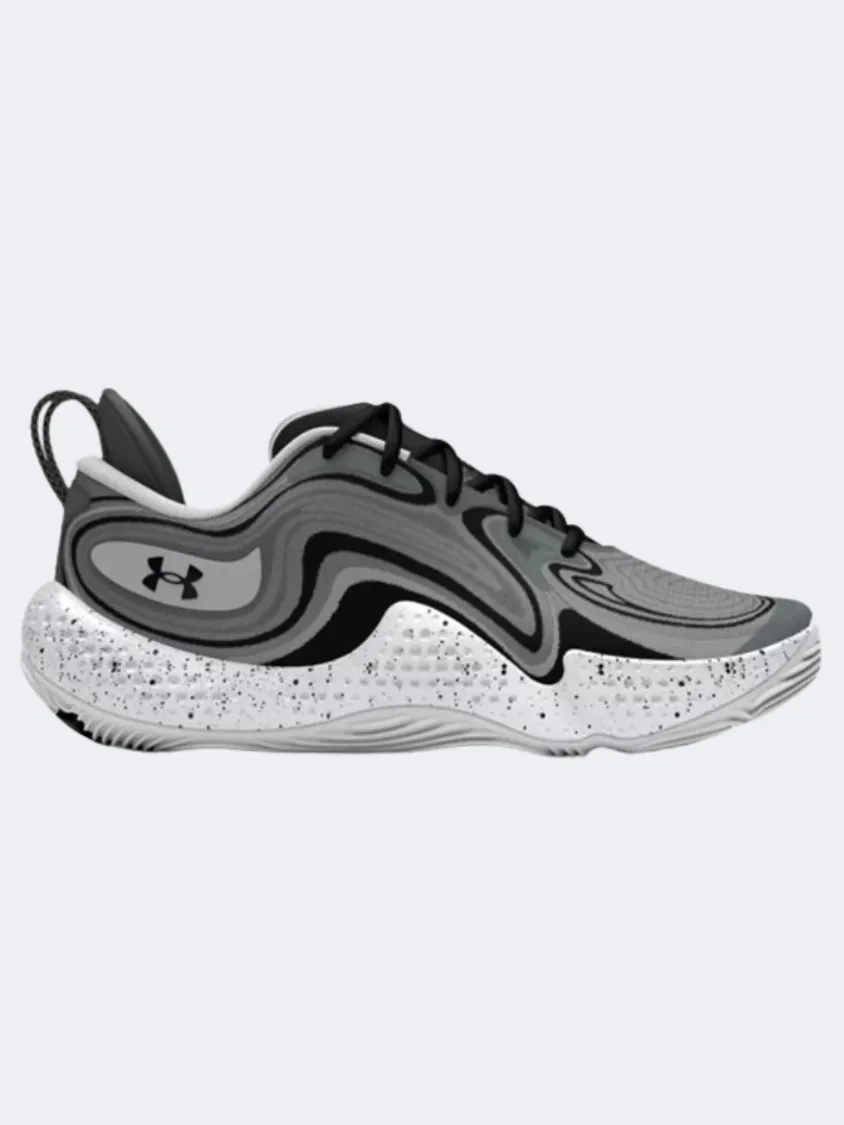 Pronation Control Web Lace   Up Closure Under Armour Spawn 6 Men Basketball Shoes Mod Grey/Black