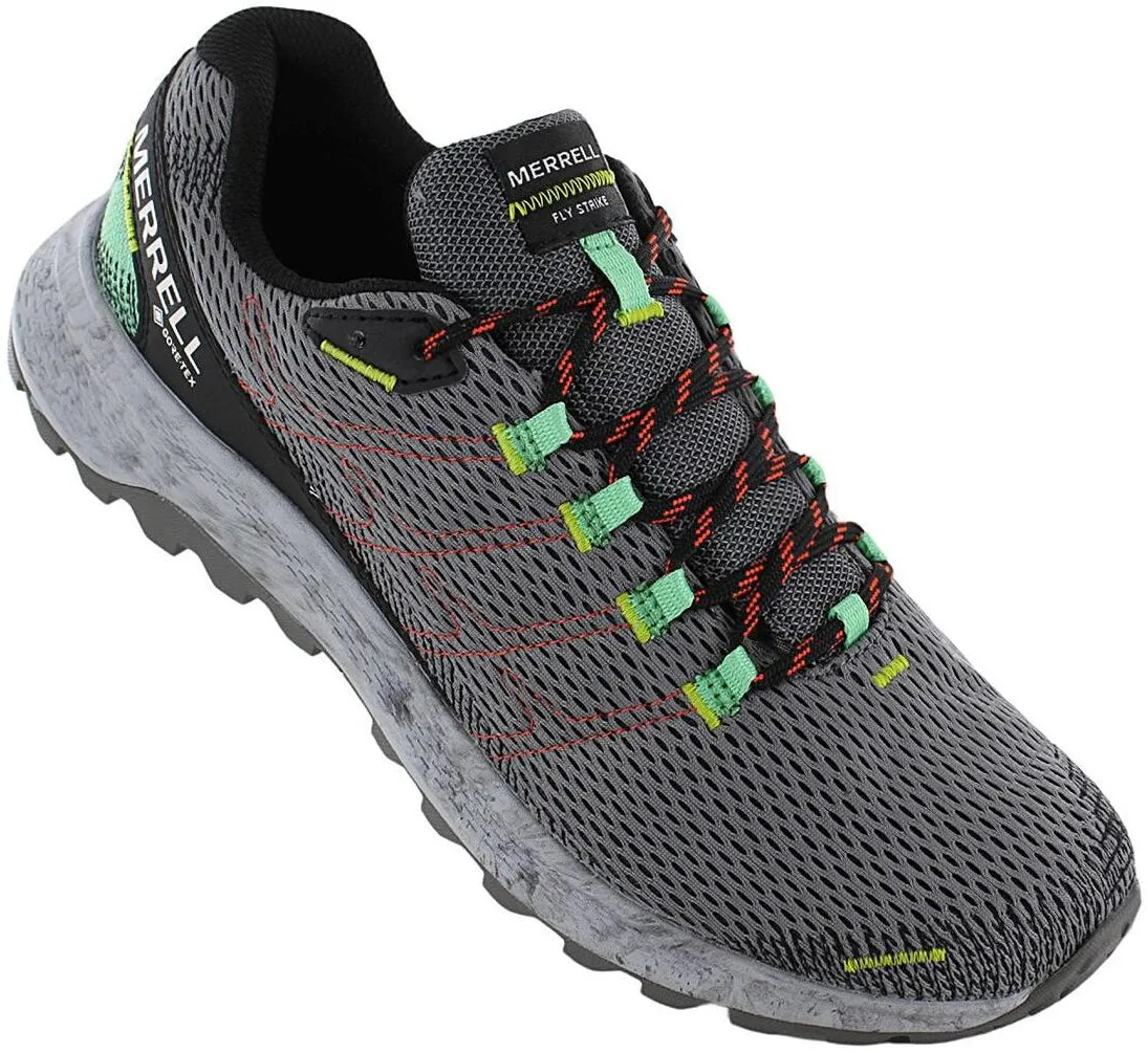 Merrell Fly Strike GORE-TEX Mens Trail Running Shoes - Grey Trail Ease Secure fit