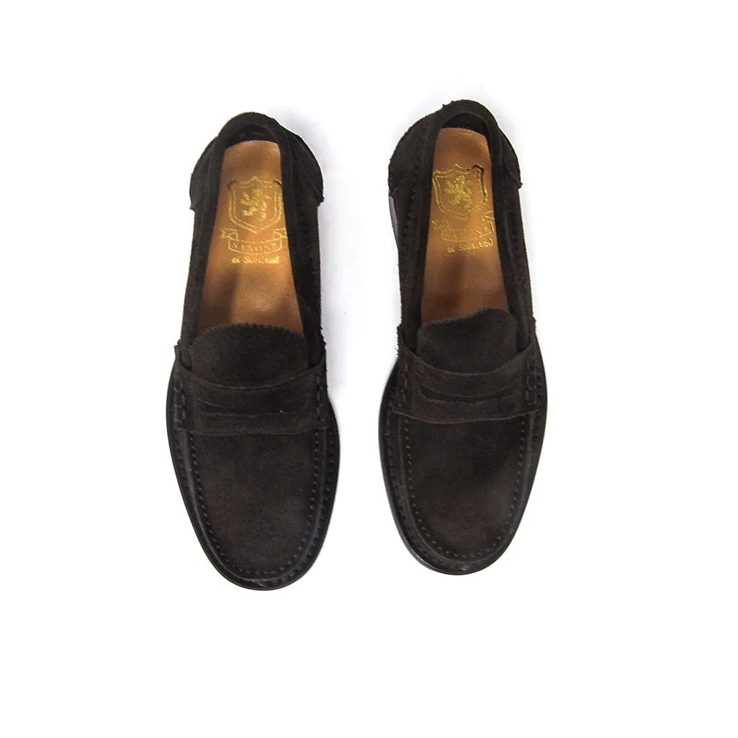 No Lace Stable Walk WOMAN PENNY LOAFER DARK BROWN SUEDE