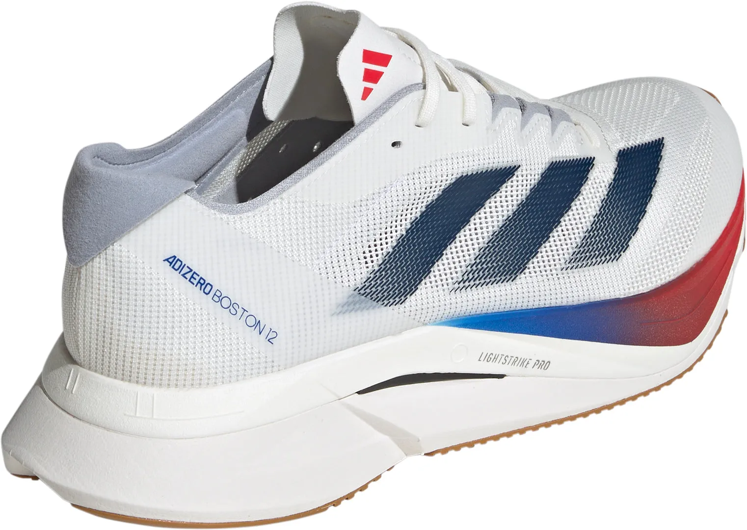adidas Adizero Boston 12 Mens Running Shoes - White Foot Glow Toe box
