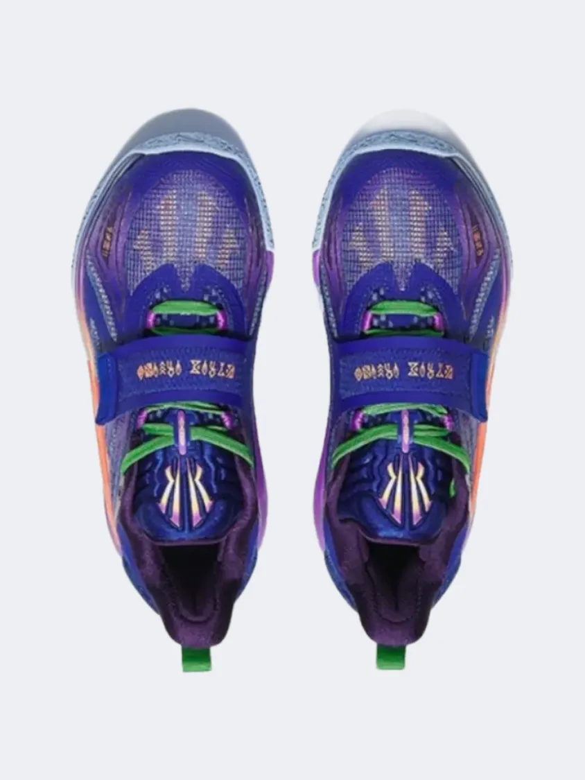 Court Hustle Anta Kai Kids-Unisex Basketball Shoes Blue/Purple/Orange