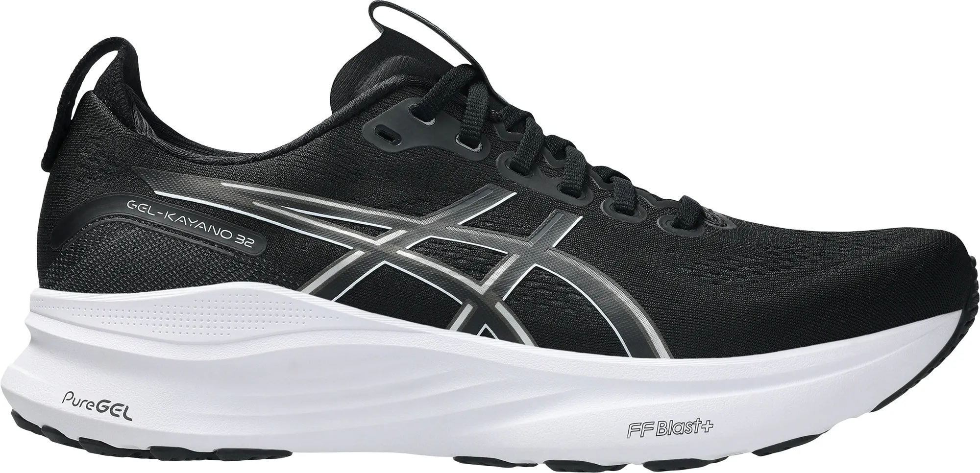 Asics Gel Kayano 32 EXTRA WIDE (4E) Mens Running Shoes - Black Stretchable Material Couple Pair