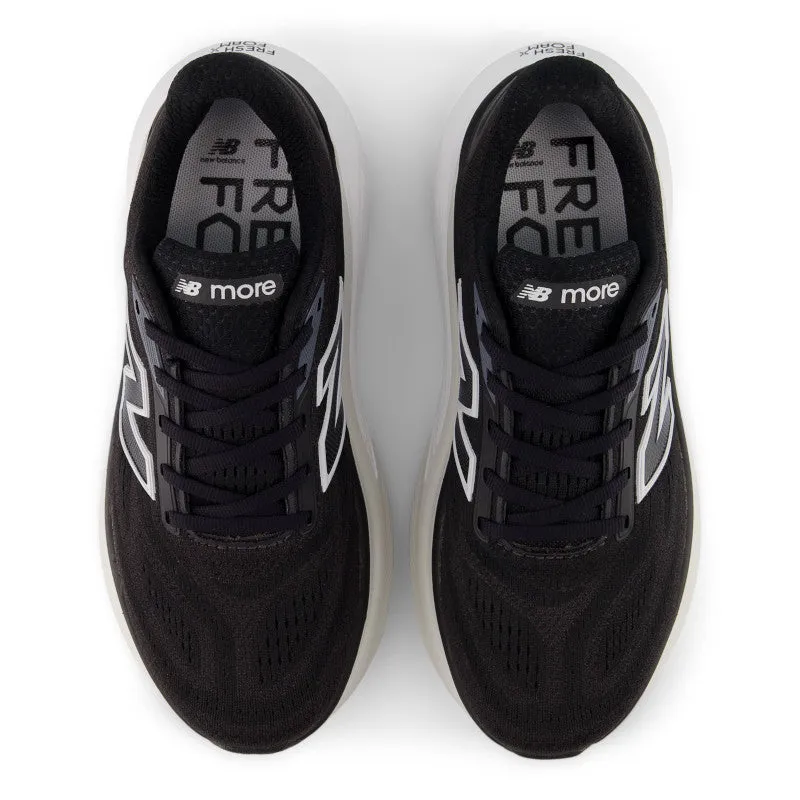 Clean White slow walk Fresh Foam X More v6 - Black with Grey Matter and Castlerock - Women's