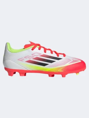 Stable Fit Leg Control Adidas F 50 League Fg Mg Kids Football Shoes White/Black/Yellow