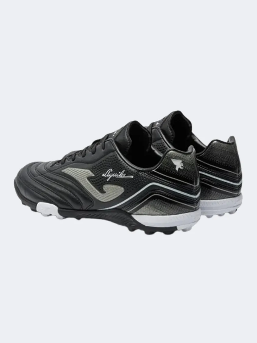 Joma Aguila 2401 Men Turf Shoes Black/White/Grey Elite Level Elastic Closure