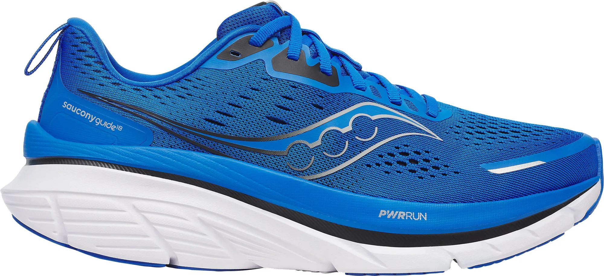 Red Glow Wide toe box Saucony Guide 18 Mens Running Shoes - Blue