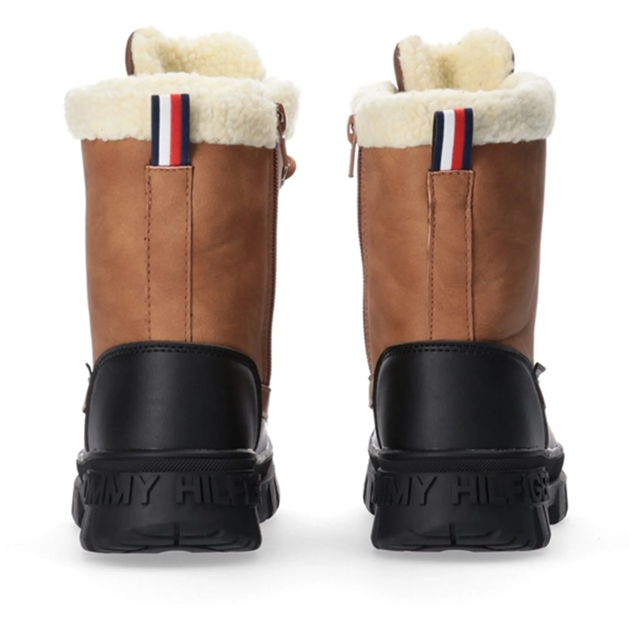 waterproof Snow Trek Tommy Hilfiger Lace-Up Bootie Cognac
