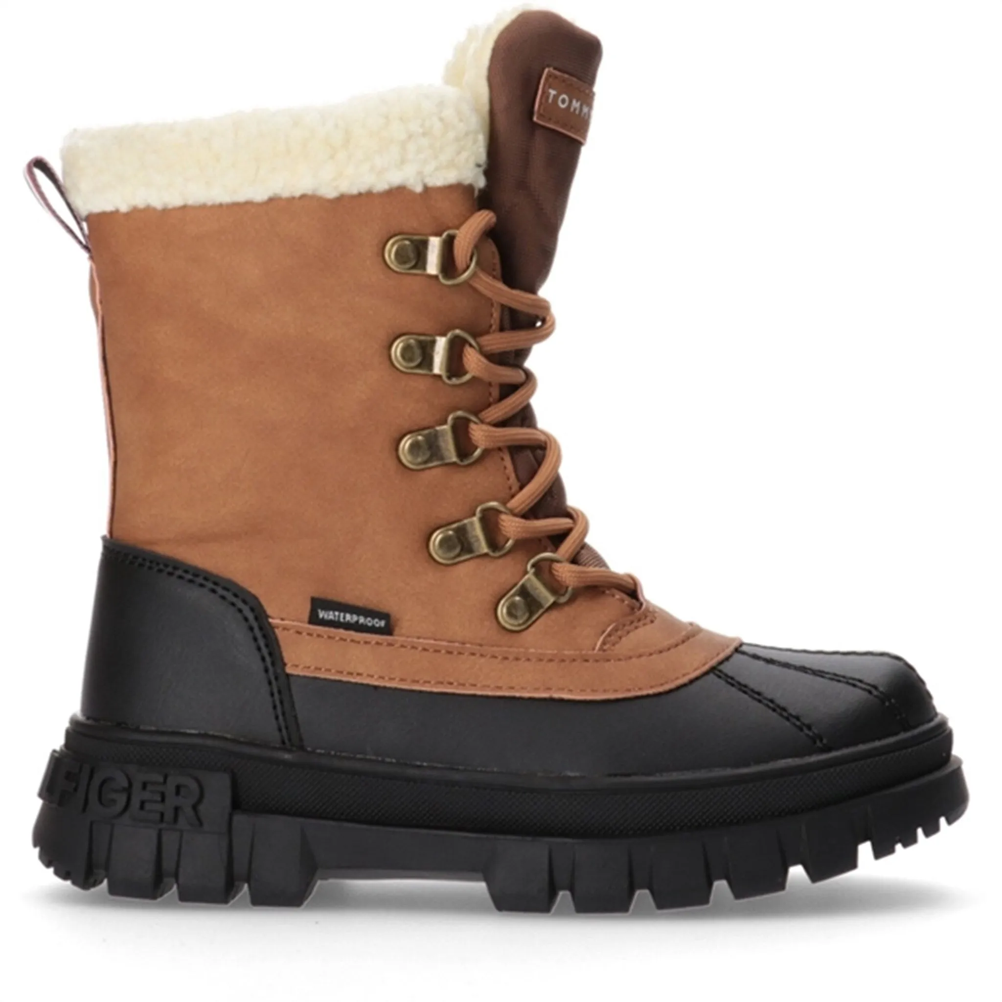 Snow Winter Walking Adventure Footwear Tommy Hilfiger Lace-Up Bootie Cognac