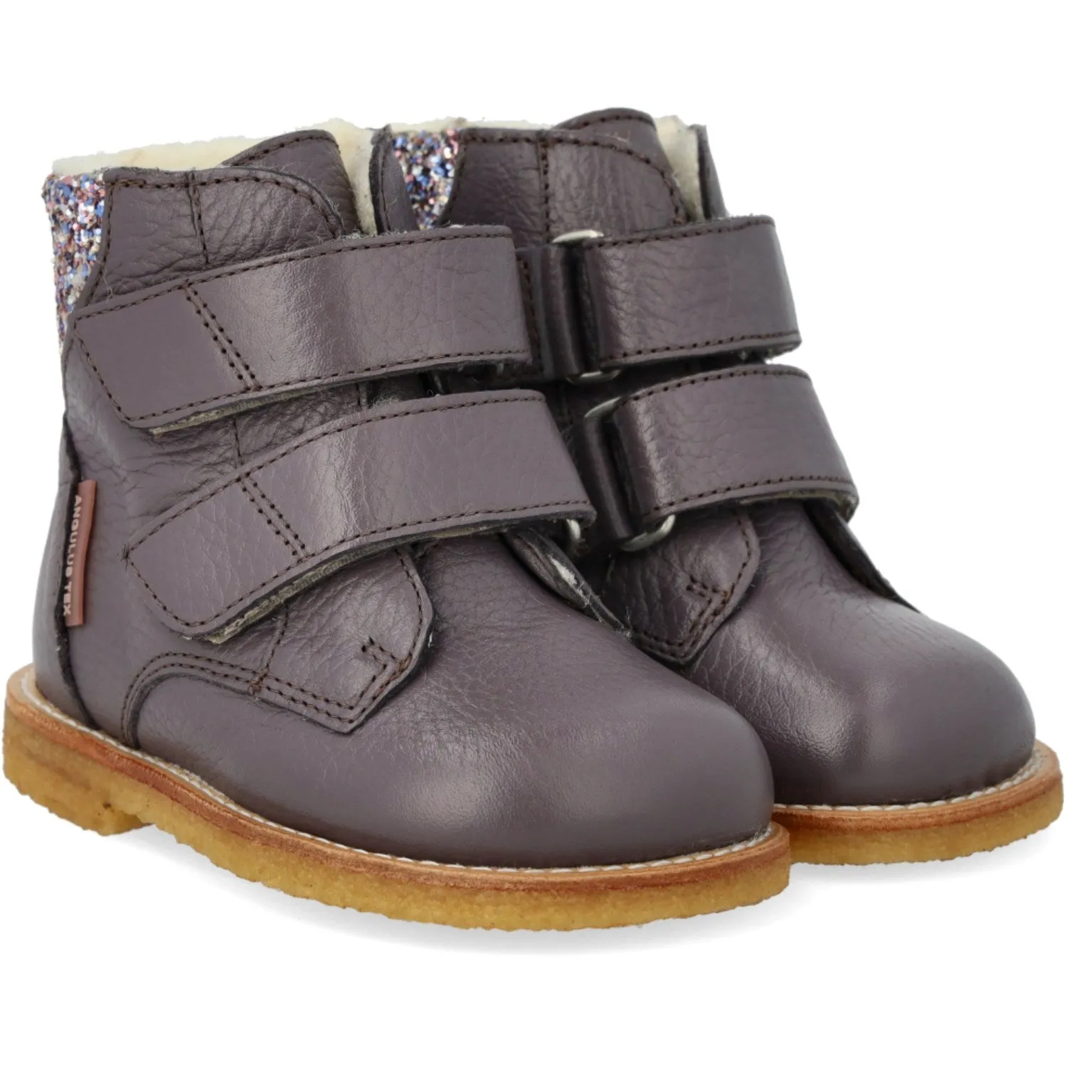 Angulus Lavender/Pastel Multi Glitter TEX Boot with Glitter and Velcro Closure Snow Cold Trail Snow Trail Gear
