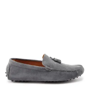 old town Tasselled Driving Loafers, slate grey suede