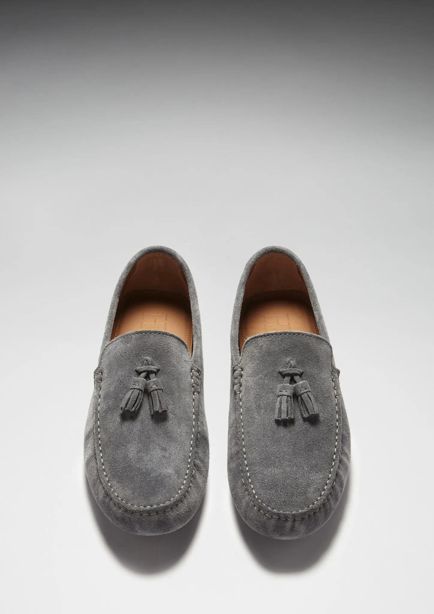 All-Purpose Wear Tasselled Driving Loafers, slate grey suede
