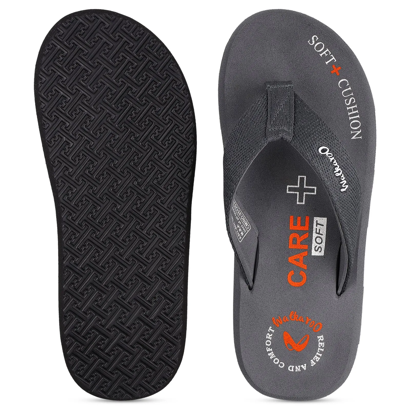 Beach Travel Outfit Comfortable Travel Men's Care Plus Flip-Flop  - WH3816 Grey