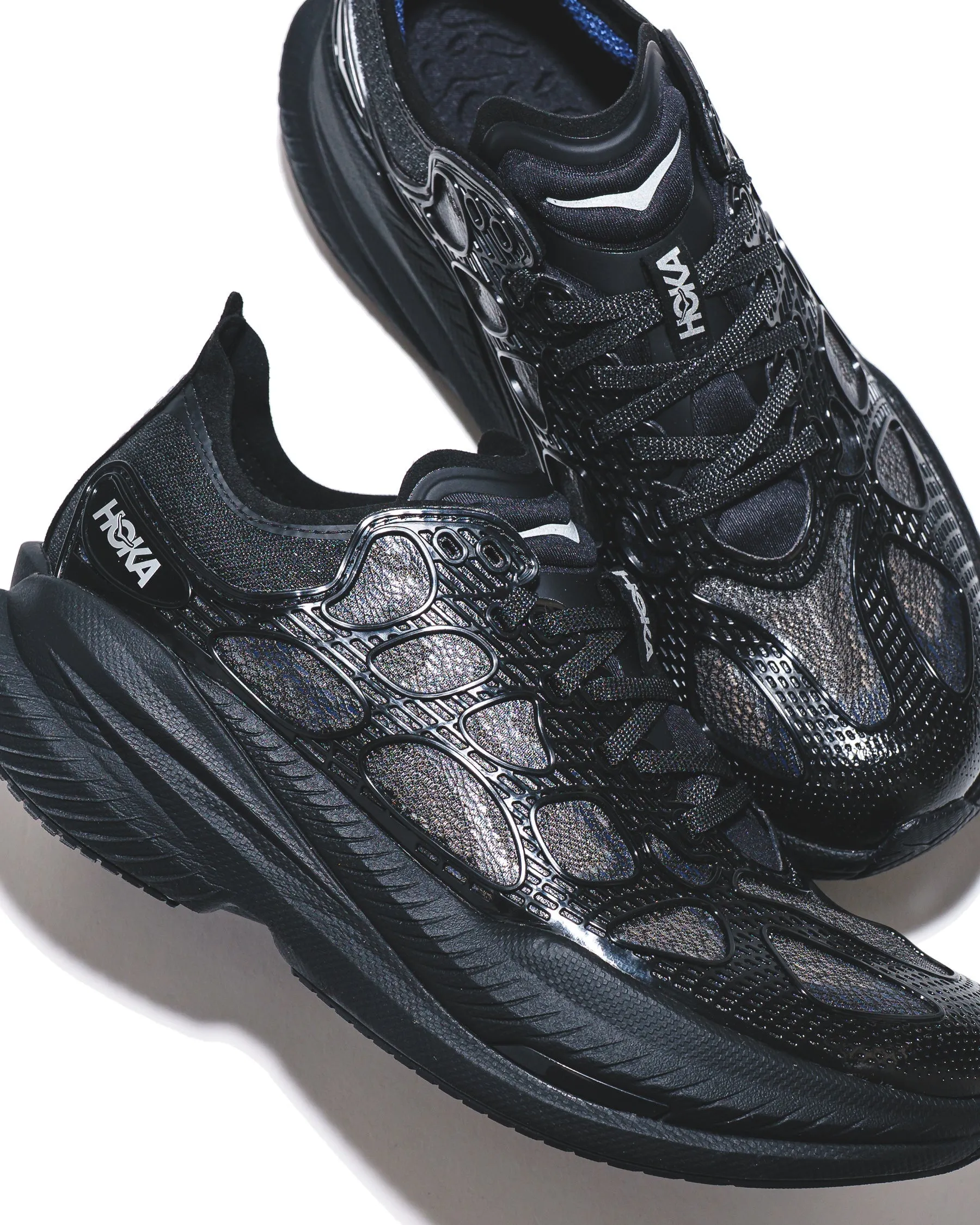Street Run Hoka One One Unisex Mach X Caged Black Midnight Blue 1168932-BMD