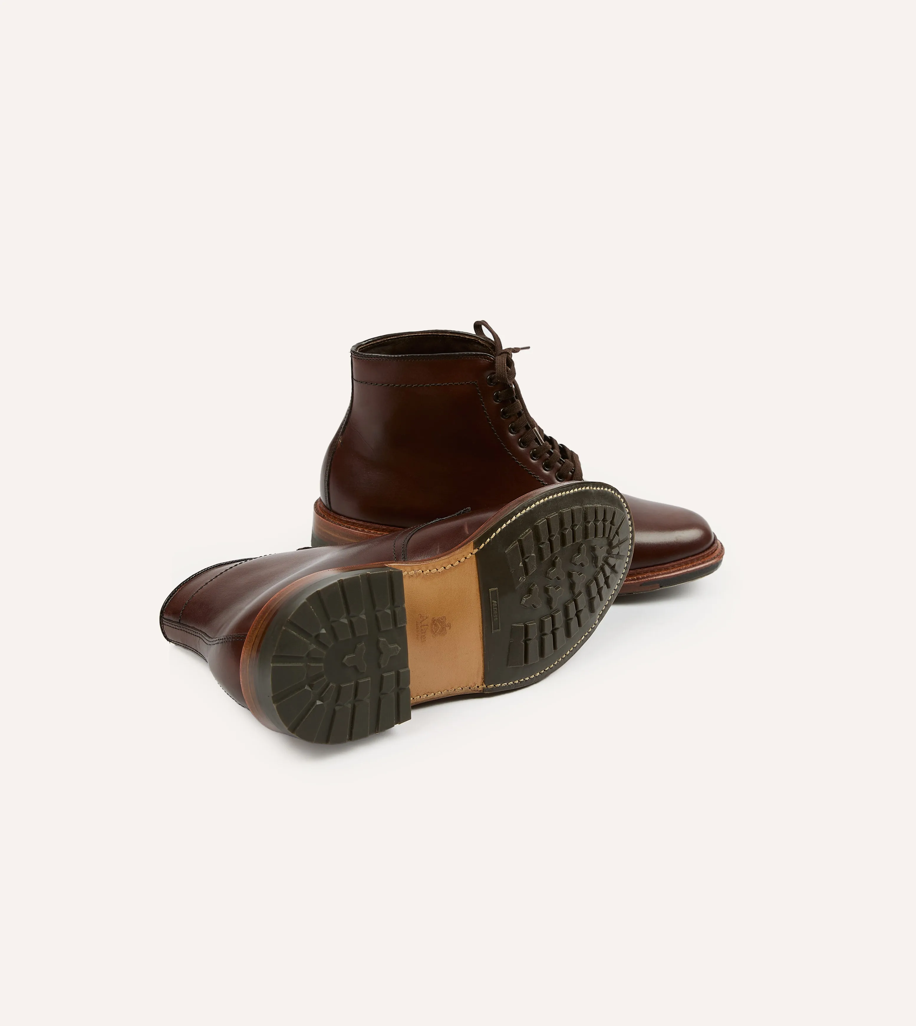 Alden Brown Calf Leather Plain Toe Boot Global Cool Quick Fit