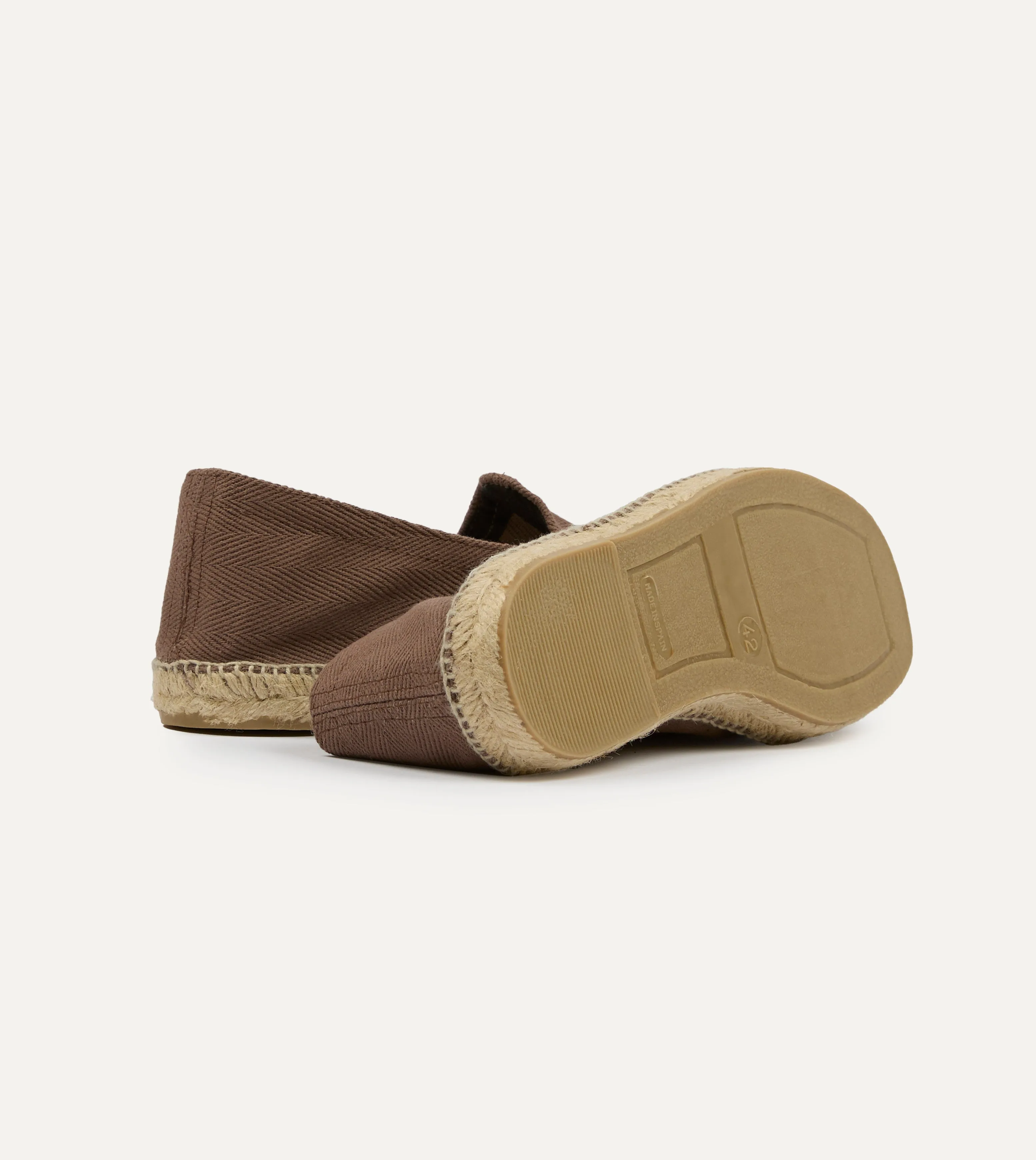 Taupe Herringbone Cotton Espadrilles Stylish