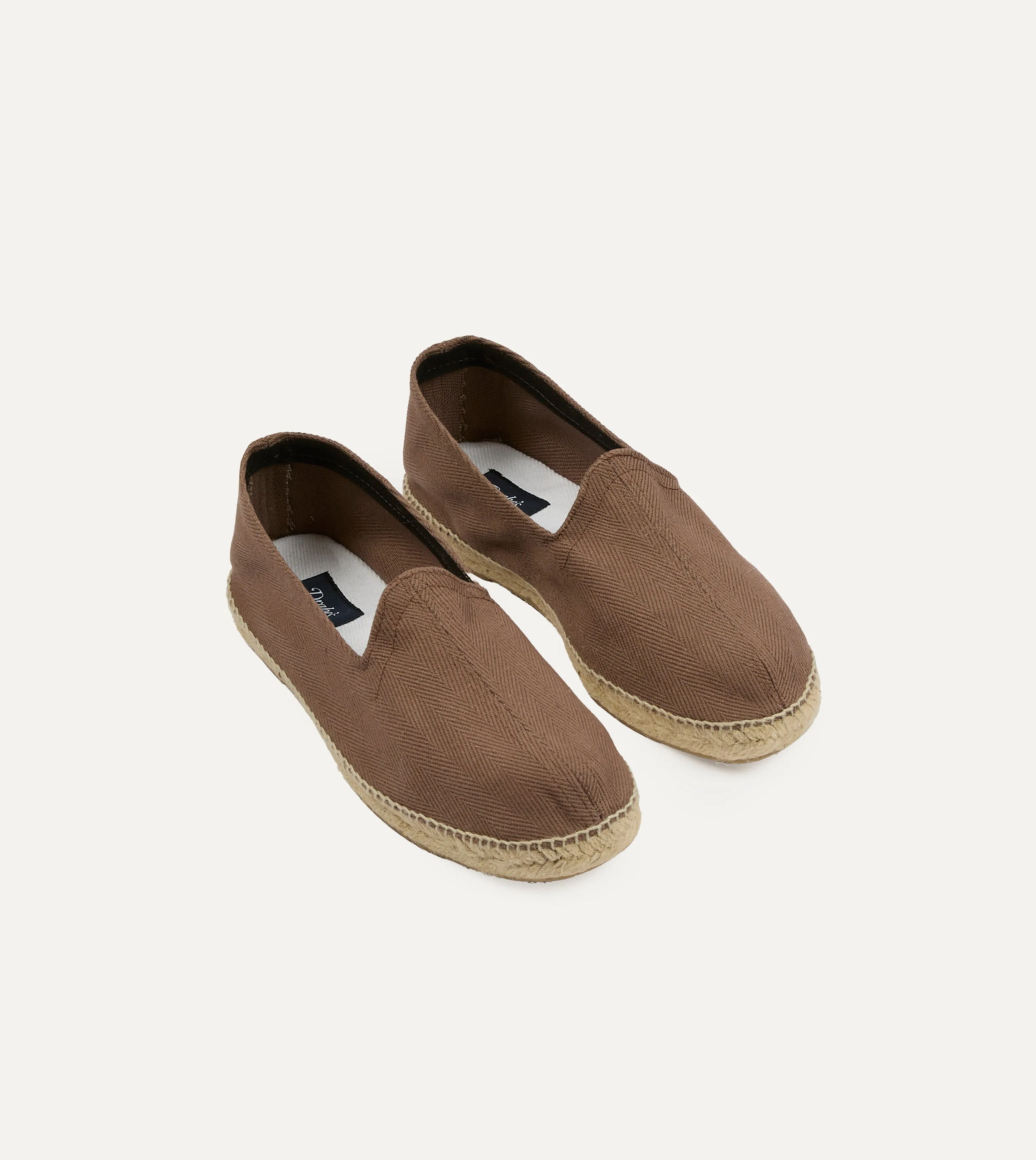 mesh construction water proof Taupe Herringbone Cotton Espadrilles