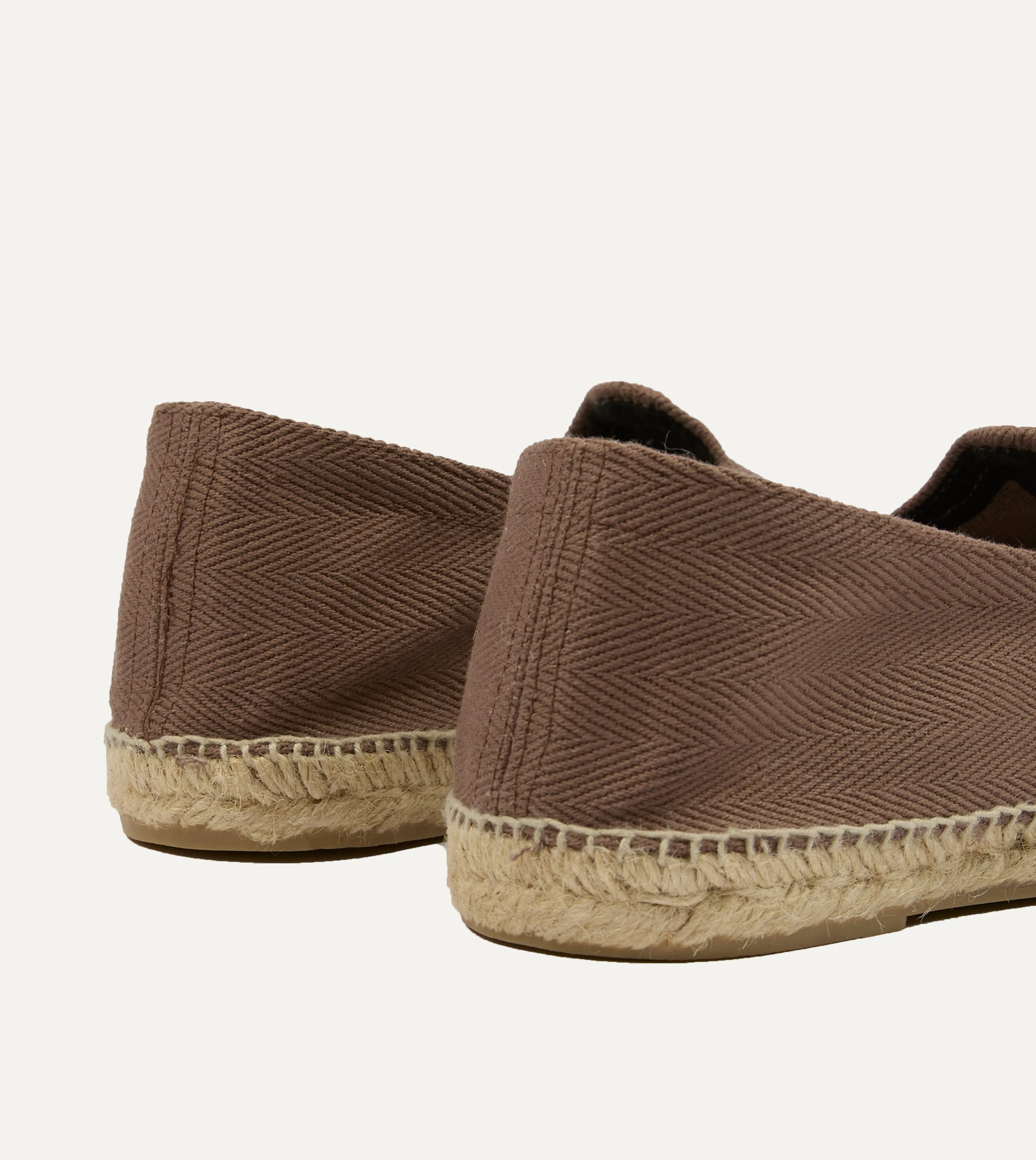 Taupe Herringbone Cotton Espadrilles Non Slip Office Workers Quick Pack
