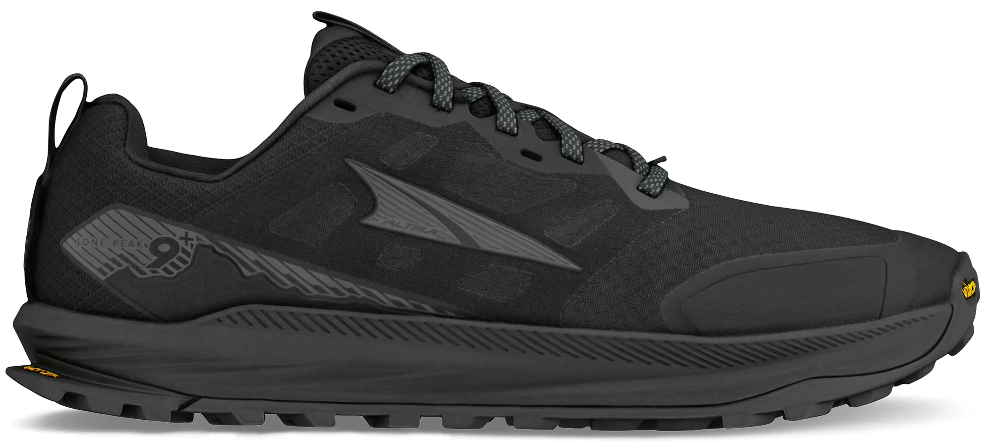 Altra Lone Peak 9  WIDE FIT Mens Trail Running Shoes - Black Soft Cushioning Grip Hold