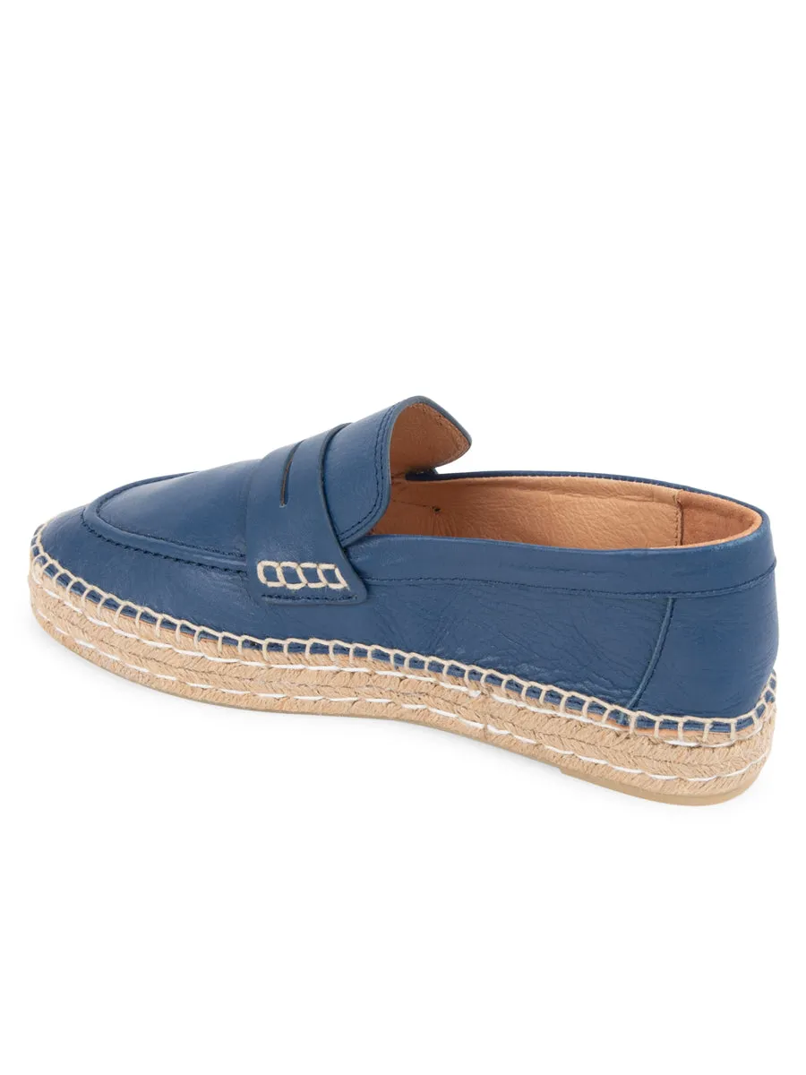 Sebastian Penny Loafer Slip On Espadrille Fur Trim senior care