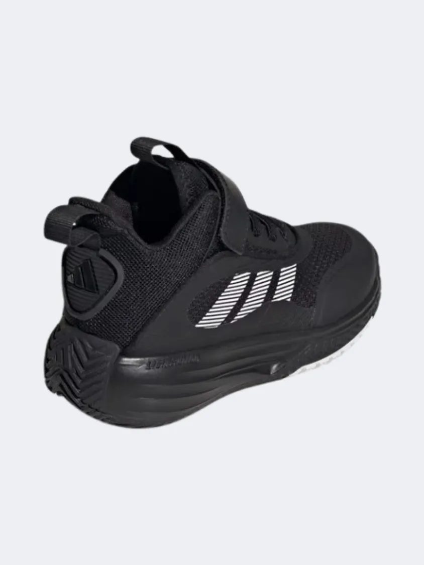 Adidas Own The Game 3 Kids Basketball Shoes Black/White Full Length Air Cushion Mid Cut Frame