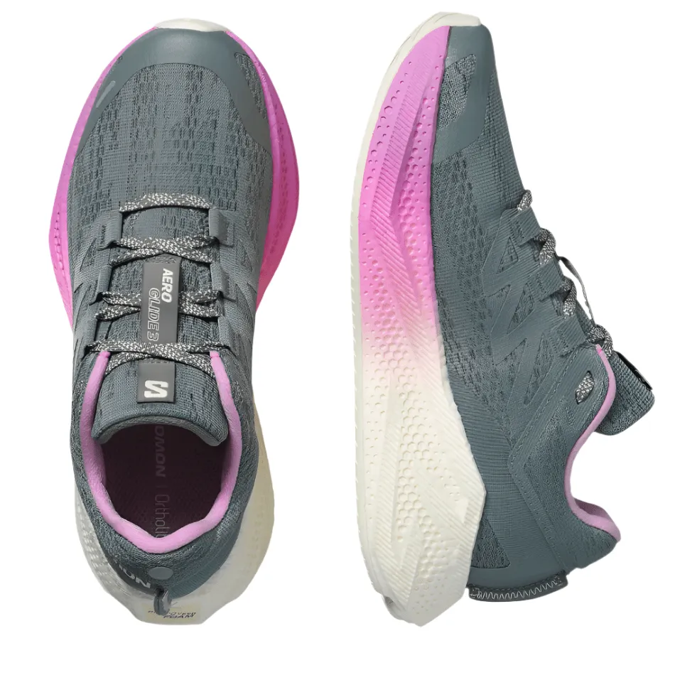 Salomon Women's Aeroglide 3 Running Shoes in Sedona Sage/Vanilla Ice/Cyclamen AW25 mid - top height