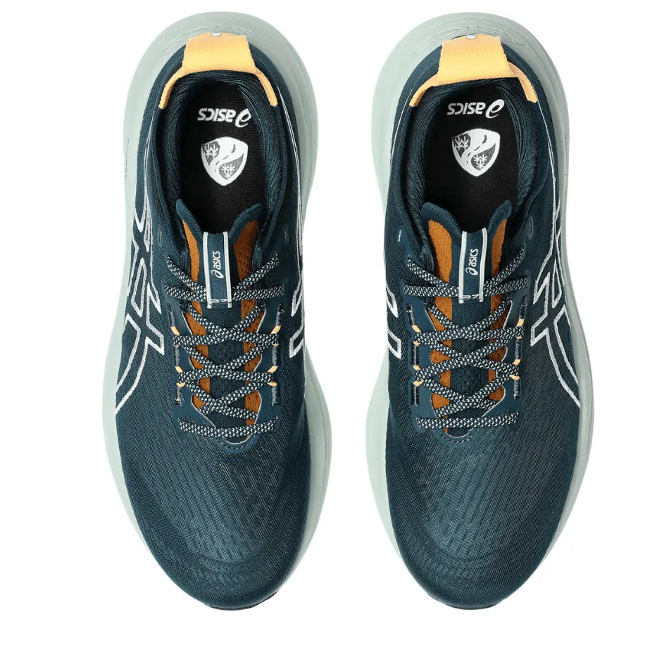 HighVisibility high - traction sole ASICS Men's GEL-NIMBUS 27 TR Running Shoes in Nature Bathing/Tranquil Teal AW25