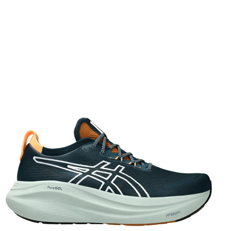 ASICS Men's GEL-NIMBUS 27 TR Running Shoes in Nature Bathing/Tranquil Teal AW25 track - specific shoes