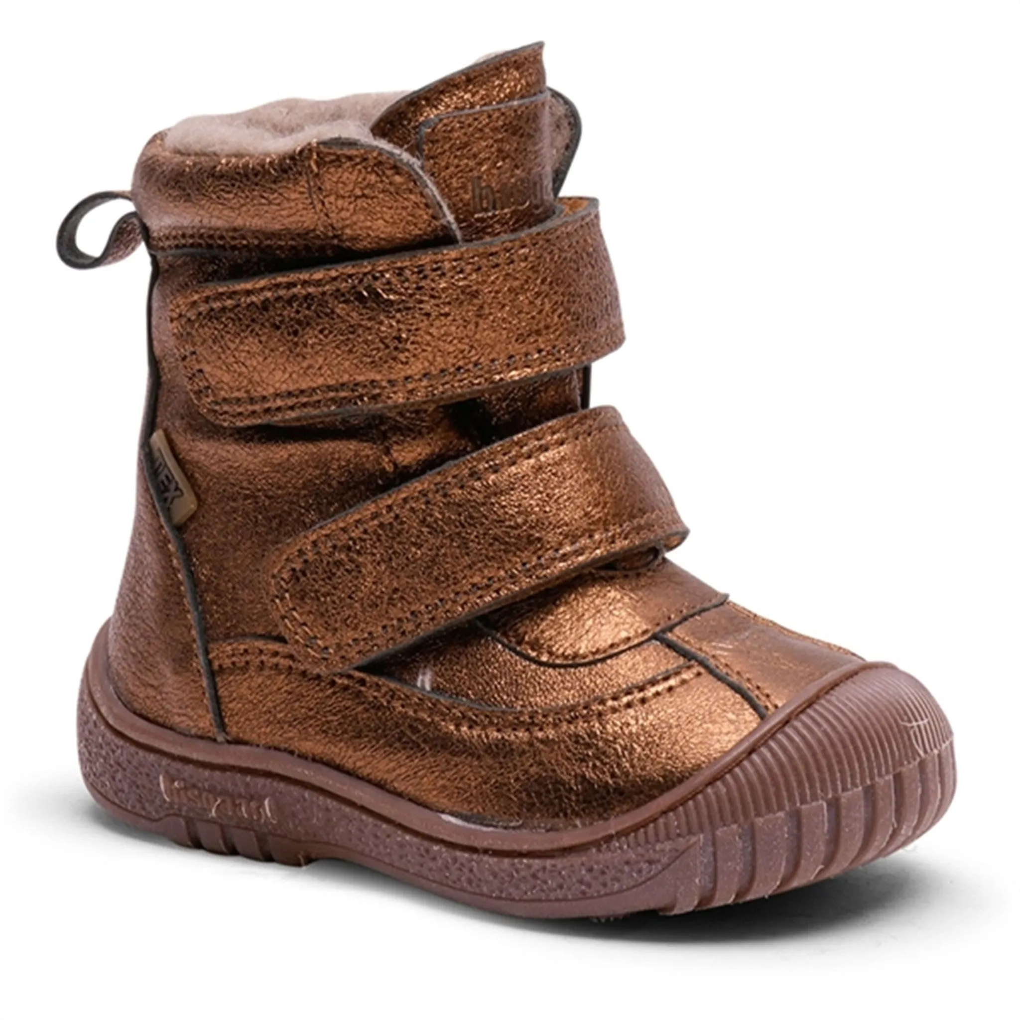 Travel in Snow Cold Terrain Ready Bisgaard Ellis Tex Boots Bronze Metallic