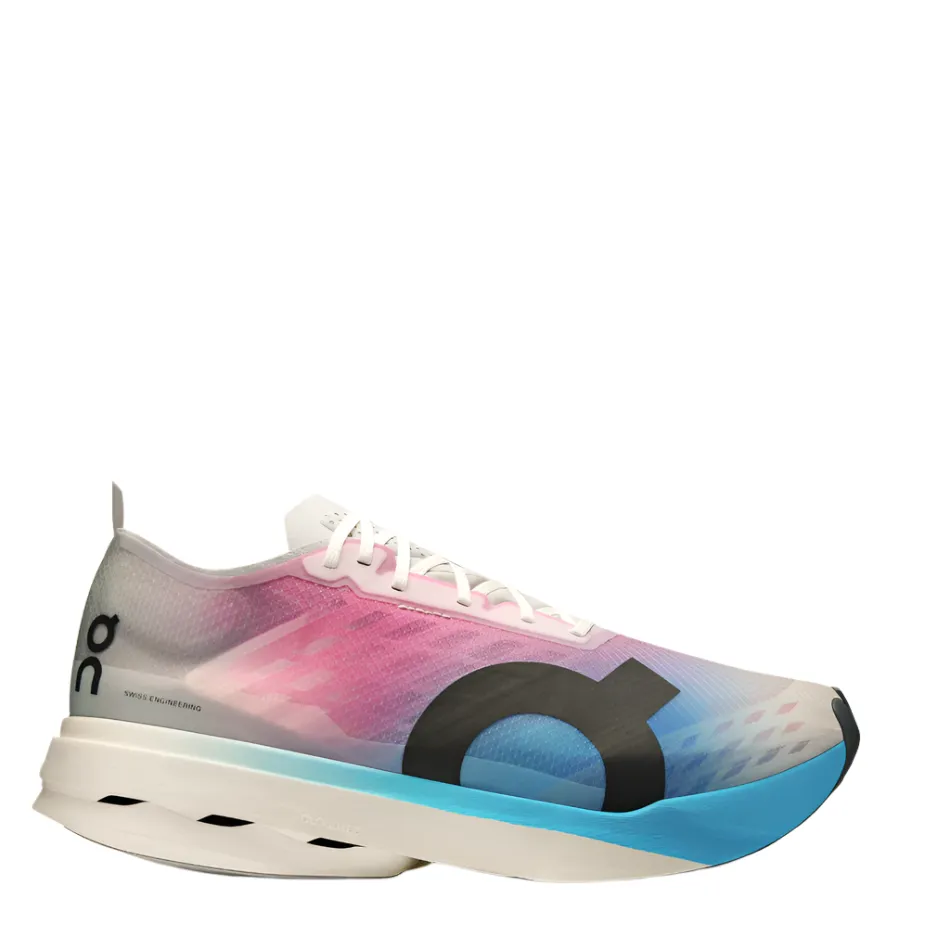 On Men's Cloudboom Strike Running Shoes in White/Horizon AW25 Smooth Outsole dirt running shoes