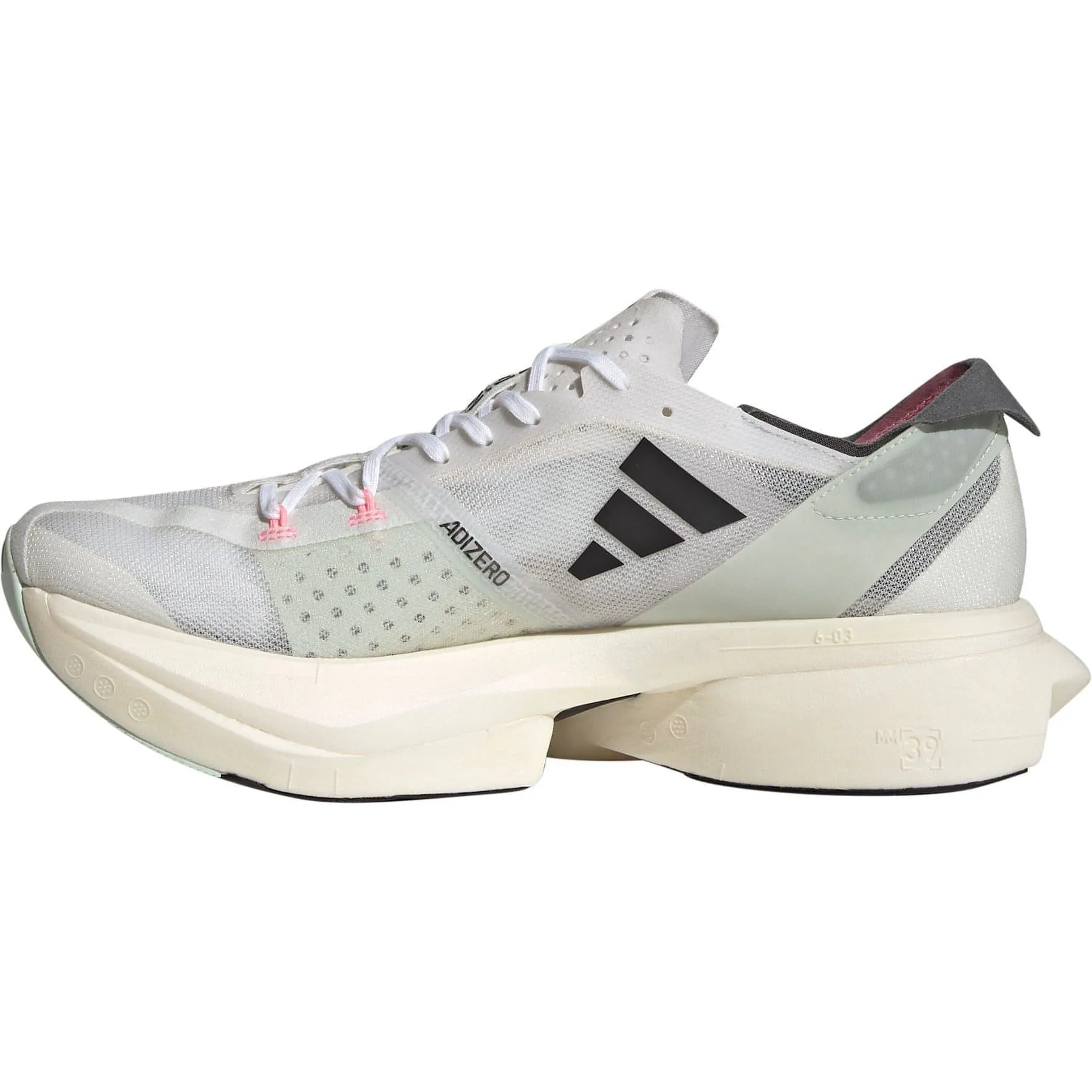 adidas Adizero Adios Pro 3 Running Shoes - White Family Fit Sand Move