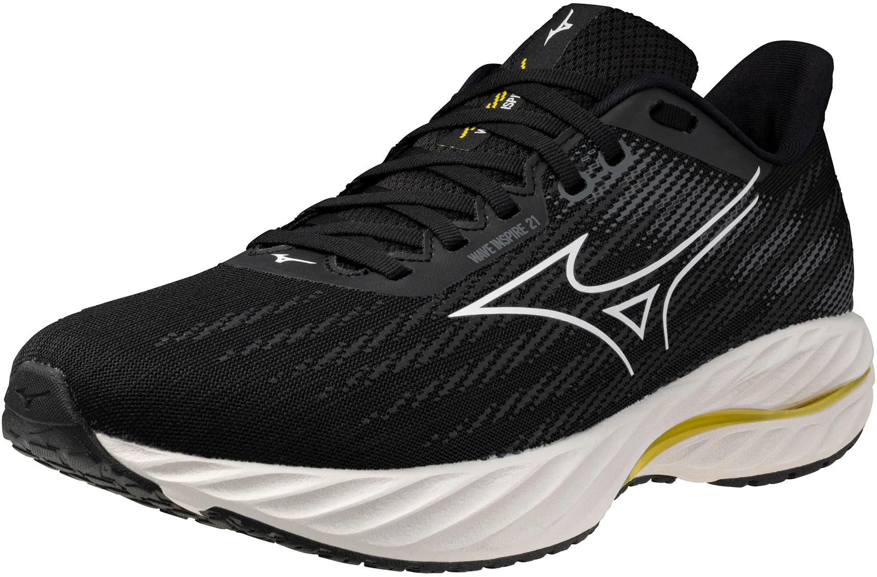 Mizuno Wave Inspire 21 Mens Running Shoes - Black Supportive Core Fitness Training All Comfort