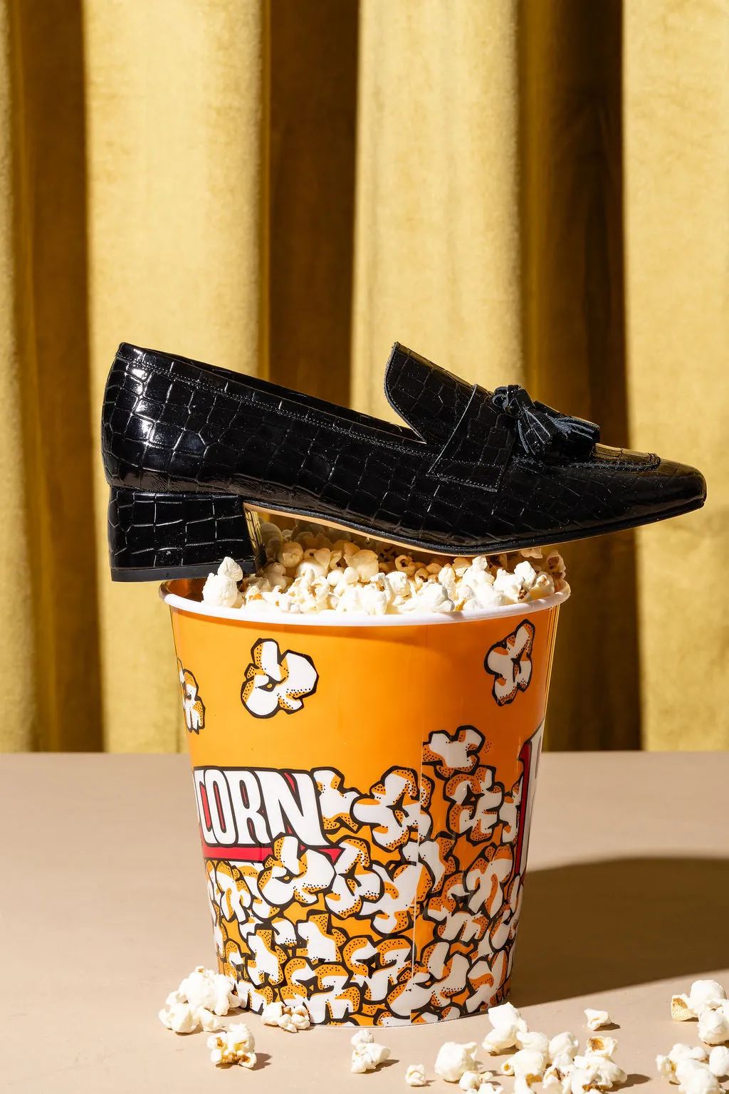 Comfort Shank Greek Ease Beckham Block Heel Tassel Loafer